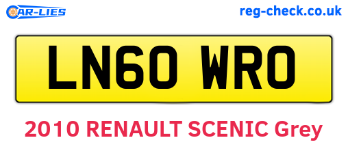 LN60WRO are the vehicle registration plates.