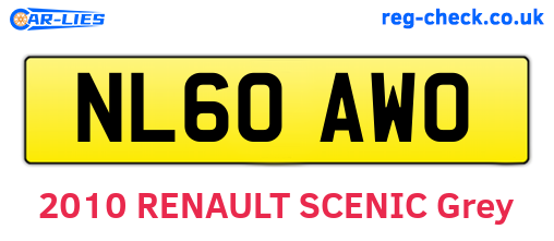 NL60AWO are the vehicle registration plates.