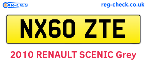 NX60ZTE are the vehicle registration plates.