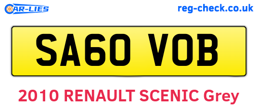 SA60VOB are the vehicle registration plates.