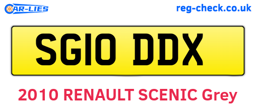 SG10DDX are the vehicle registration plates.