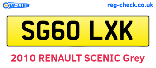 SG60LXK are the vehicle registration plates.