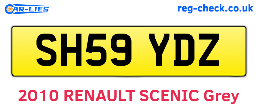 SH59YDZ are the vehicle registration plates.