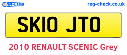 SK10JTO are the vehicle registration plates.
