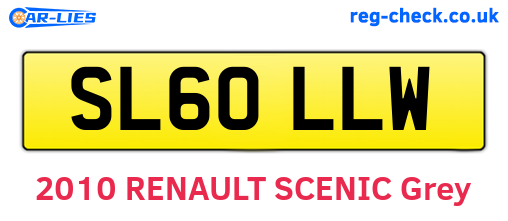 SL60LLW are the vehicle registration plates.