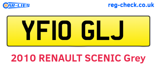 YF10GLJ are the vehicle registration plates.