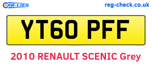 YT60PFF are the vehicle registration plates.