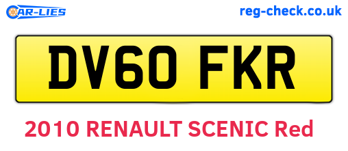 DV60FKR are the vehicle registration plates.