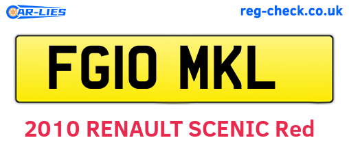 FG10MKL are the vehicle registration plates.
