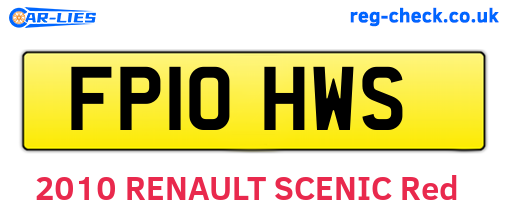 FP10HWS are the vehicle registration plates.