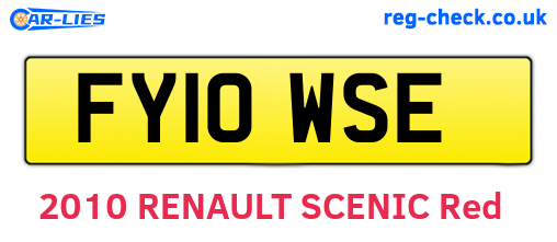 FY10WSE are the vehicle registration plates.