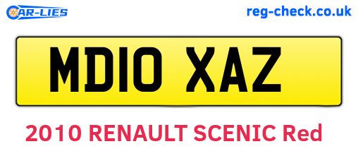 MD10XAZ are the vehicle registration plates.