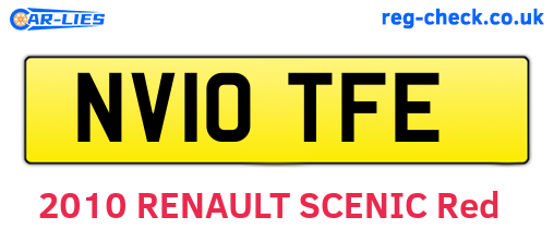 NV10TFE are the vehicle registration plates.