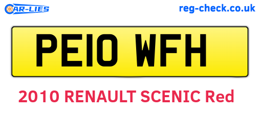 PE10WFH are the vehicle registration plates.
