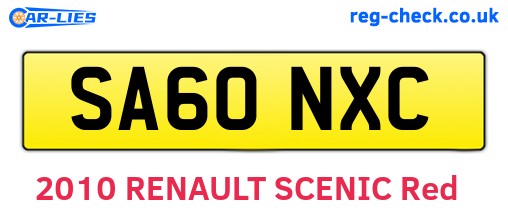 SA60NXC are the vehicle registration plates.