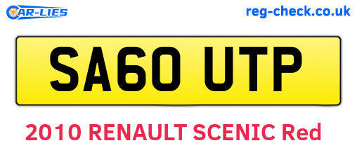 SA60UTP are the vehicle registration plates.