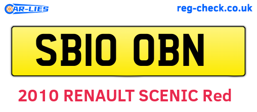 SB10OBN are the vehicle registration plates.