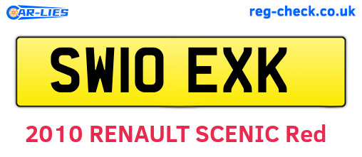 SW10EXK are the vehicle registration plates.
