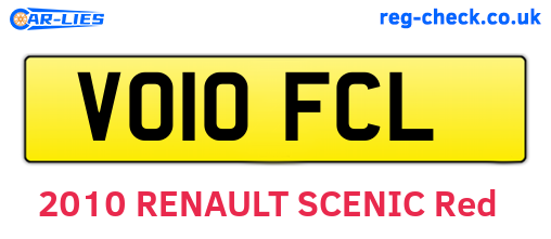 VO10FCL are the vehicle registration plates.