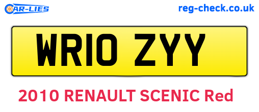 WR10ZYY are the vehicle registration plates.