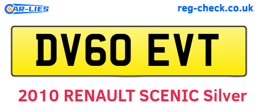 DV60EVT are the vehicle registration plates.