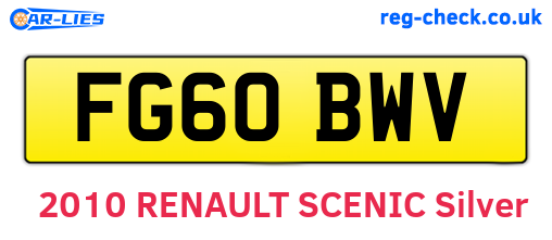FG60BWV are the vehicle registration plates.
