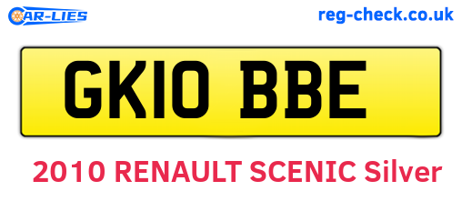 GK10BBE are the vehicle registration plates.