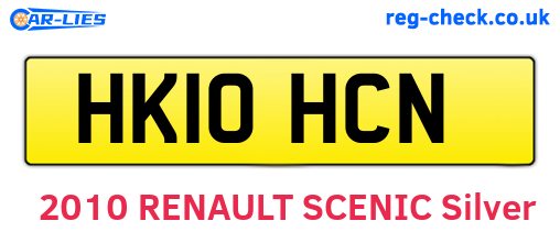 HK10HCN are the vehicle registration plates.