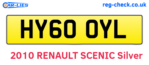 HY60OYL are the vehicle registration plates.