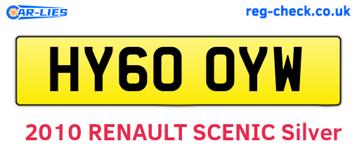 HY60OYW are the vehicle registration plates.