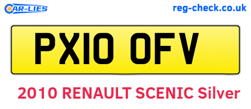 PX10OFV are the vehicle registration plates.