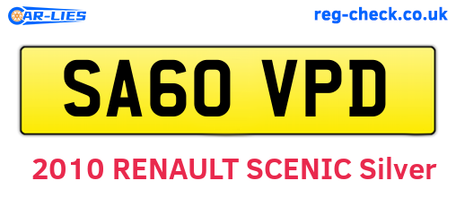SA60VPD are the vehicle registration plates.