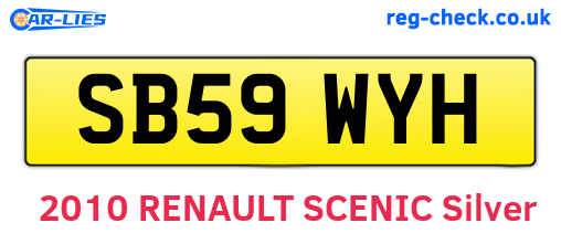 SB59WYH are the vehicle registration plates.