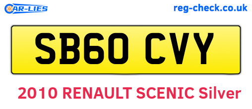 SB60CVY are the vehicle registration plates.