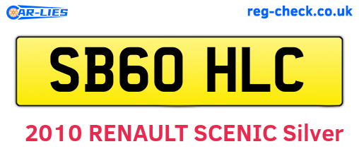 SB60HLC are the vehicle registration plates.