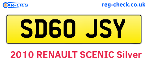 SD60JSY are the vehicle registration plates.