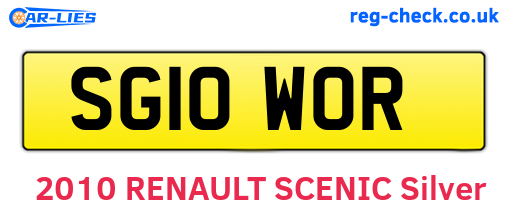 SG10WOR are the vehicle registration plates.