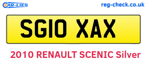 SG10XAX are the vehicle registration plates.