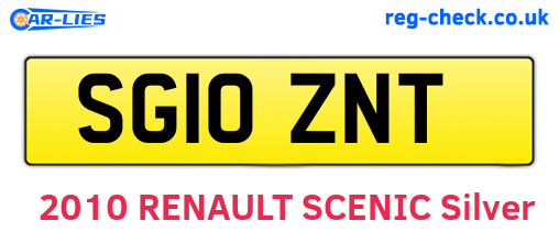 SG10ZNT are the vehicle registration plates.