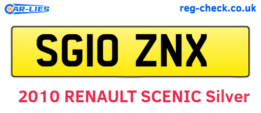 SG10ZNX are the vehicle registration plates.
