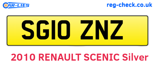 SG10ZNZ are the vehicle registration plates.