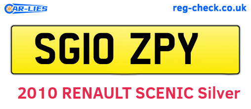 SG10ZPY are the vehicle registration plates.