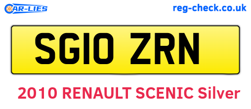 SG10ZRN are the vehicle registration plates.