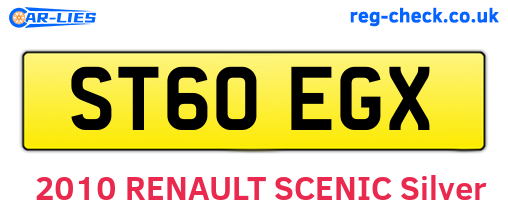 ST60EGX are the vehicle registration plates.