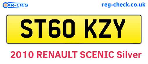 ST60KZY are the vehicle registration plates.