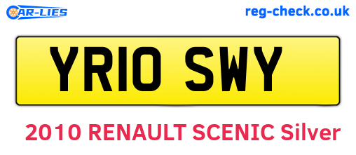 YR10SWY are the vehicle registration plates.