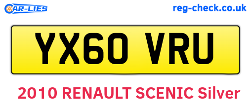 YX60VRU are the vehicle registration plates.