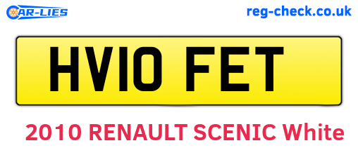 HV10FET are the vehicle registration plates.