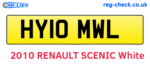 HY10MWL are the vehicle registration plates.