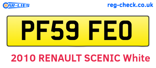 PF59FEO are the vehicle registration plates.